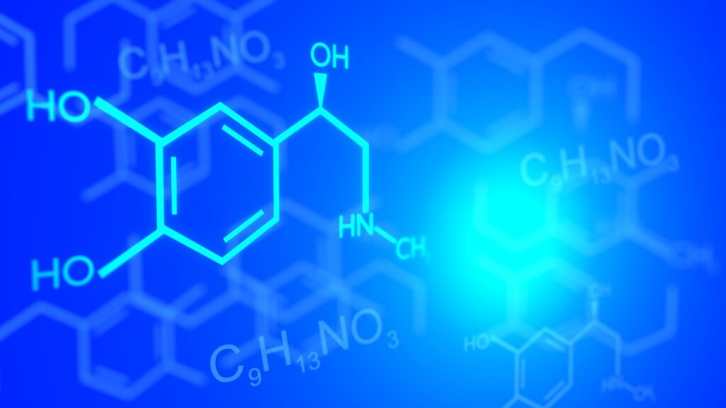 chemistry, adrenaline, structural formula